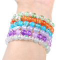 480Pcs Crackle Glass Beads 8mm Crystal Beads Bracelet Beads Gemstone Ball Beads Loose Spacer Beads. 
