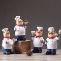 Retro Chef Model Ornaments Resin Crafts Mini Chef Figurines Home Kitchen Restaurant Bar Coffee Decor-A. 