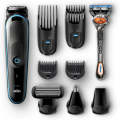 Braun 9-in-1 All-in-one trimmer Beard Trimmer & Hair Clipper, Body Groomer Ear & Nose Hair Trimmer Detail Trimmer Attachment, Black/Blue MGK5080. 