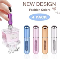 ShowCase (Pack Of 4) Mini 5ml Perfume Atomizer Spray Bottle For Travel New Refillable Perfume Bottle Mini Storage Empty Spray Bottle For Travelling And Outgoing. 
