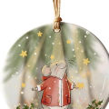 Christmas Wall Decor Adorable Cartoon Rat Christmas Tree Ornament Festive Red Jacket Hanging Decoration for Home Car Cute Holiday Decor for Holiday Window Decoration. 