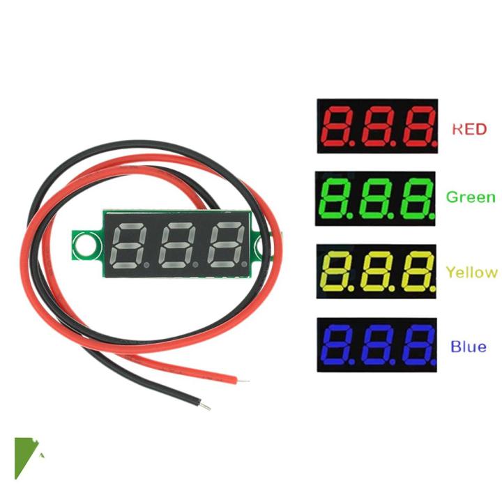 2 Wires 0.28 inch Voltmeter DC 4.5-30V Mini LED Red Blue Green Yellow Display Digital Panel Voltage Meter Detector Monitor by Electrica