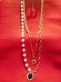 Elegant Multi Layered Chains Designer Chokar Necklace with Pendants. 