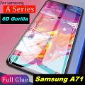 NEW 6D Gorilla Full Glue for Galaxy A71 Tempered Glass Screen Protector Full Edge For Samsung Galaxy A71 - Black. 