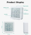 WiFi Temperature and Humidity Sensor Tuya Smart Home Device with LCD Screen APP Remote Monitor. 