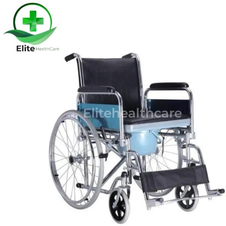 Commode Wheelchair Double Seated Imported Folding