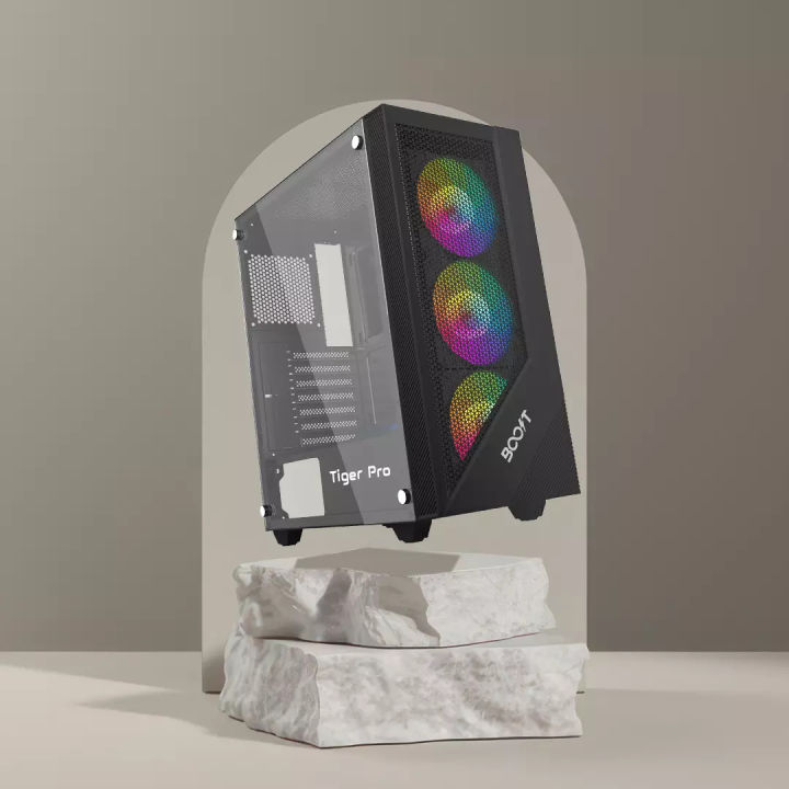 Boost Tiger Pro PC Case WITH 3 RGB FANS