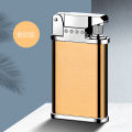 Creative Blue Flame Windproof Straight Metal Lighter Portable Personalized Open Fire Inflatable Wenzhou Lighter Wholesale. 
