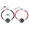2Pcs New Fashion Sun Moon Lovers Time Gemstone Weaving Bracelet Night Light Couple Bracelets Moon Sun Hand Ropes. 