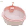 Cat Litter Box with High Side Comfortable with Easy to Clean, No Odor Sturdy Cat Sandbox Semi Enclosed Cat Toilet for Cats Indoor Cats. 