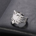 European Albania Eagle Ring gold silver color Double Headed Eagle Finger Ring Jewelry Ethnic Ornament Party Birthday Jewelry. 