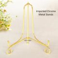 1 METAL CHROME Easel Display Stand - IMPORTED STAND for Resin Plaque - Coaster Stand - Plate Display Stand - Decorative Display stand | calligraphy stand | canvas stand. 