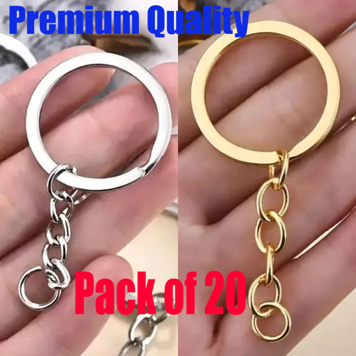 30 Pack Key Rings - 1 Inch Metal Split Rings For Keys, Dog Tags & Keychains