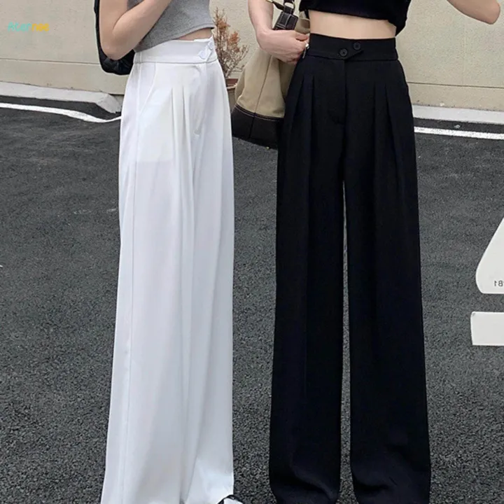 Womens%20Wide%20Leg%20Pants%20Straight%20Leg%20High%20Waisted%20Office%20Loose%20Long%20Pants%20XL%20White%20-%20Image%203