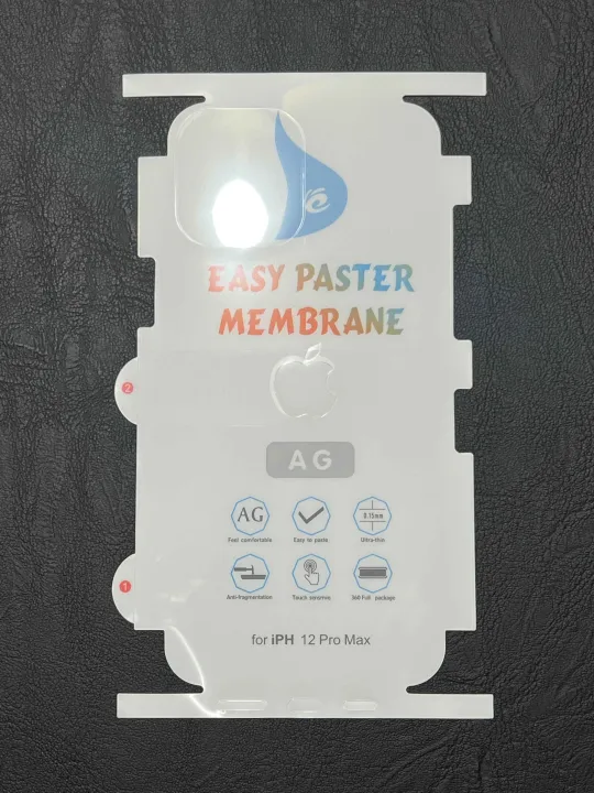 iPhone%2012,%20iPhone%2012%20Pro,%20iPhone%2012%20Pro%20Max%20-%20Back%20Transparent%20Matte%20Sheet%20with%20Logo%20Cut%20-%20Unbreakable%20membrane%20sheet%20for%20360%C2%B0%20Protection%20-%20Image%204