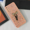 Vivo Y20 Cover- Pink - New Trendy Sweet Case With 3D Shiny Stars Glitter & Bow Soft Silicon Case. 