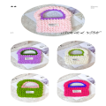 bag shopping handbag for girlfriend Creative handmade woven wool shoulder bag colorful knitted underarm. 