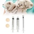 Pet Feeding Nipple Syringes, Professional Push Type Silicone Feeding Nipple Syringes for Newborn Kittens for Small Animals. 