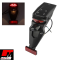 Rear Wheel Big Tail Fender Mudguard Universal  Tail Brake With Light License Plate Holder Dual Light Mode Braking Light And Normal Light, Universal Compatiblity With Reflector Red For Ybr, Derbi, Beneli GS 150 etc. 