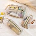 PURDD 1 pc Women Mesh Makeup Bag Travel Clear Large Cosmetic Bag Zipper Female Makeup uch Toiletry Bag Beauty Case uch. 