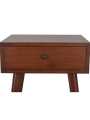 Mid Century 1-Drawer Wood Side Accent Table ( Dark Brown ). 