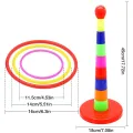 Ring Toss Game For Kids  With 18 inch Stand Floatable Rings Multicolored Durable Plastic Rings Competitive Tossing Game for Kids and Adults. 