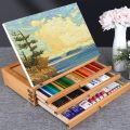 Wood Table Sketch Box Easel Box With Drawers Desktop Easel Wooden Art Tabletop Box for Drawing Painting and Sketching Portable Wooden Artist Desktop, Board for Canvas, Painting, Drawing Sketching Book Stand Wood Artist Desktop Case. 