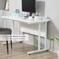 Computer Desk Writing Table 2 Cable Management Holes Metal Leg White. 