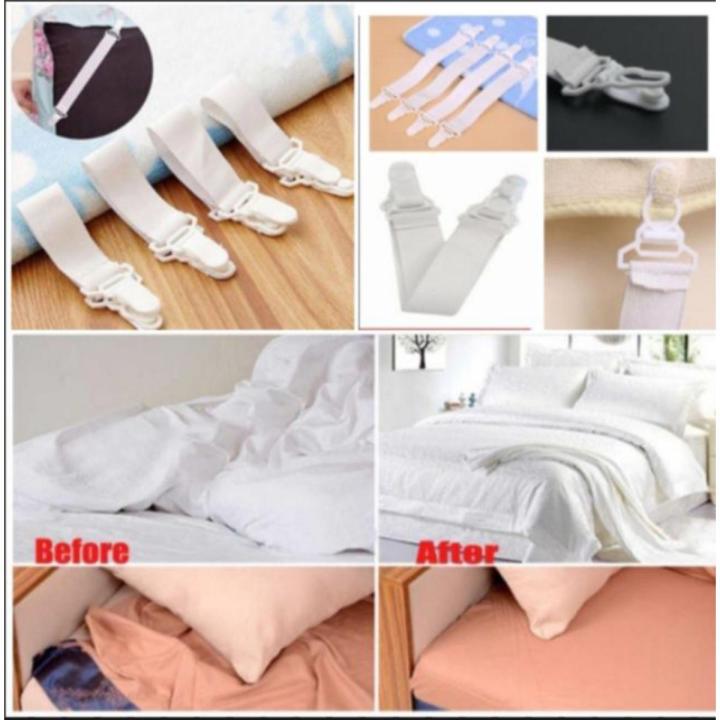 Bed Sheet Holder Bed Sheet Grippers Clips Mattress Cover Anti-slip Clips Fitted Sheet Fixtures (4 PCs)