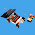 Wireless RC Vehicle Model Creative Model Toy Wooden Assembly Solar Remote Control Car for School. 