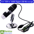 3 in 1 USB Type 50x to 1600x Magnification USB Digital Microscope with OTG Function 8-LED Light Magnifying Glass Magnifier with Stand for Mobile Phone Repair by Electrica. 