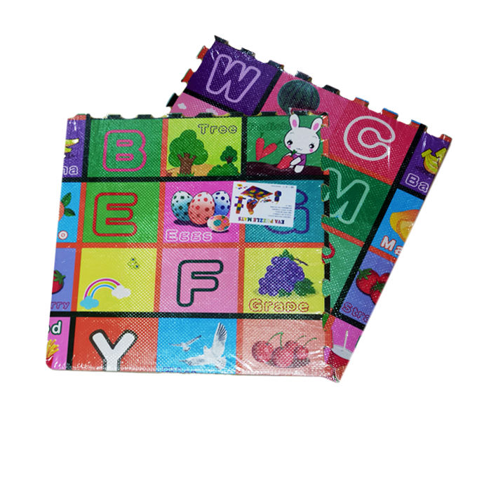Planet X - Colorful ABC Alphabet Printed Eva Soft Foam Tile Mat - Soft and Large Floor Covering - 2 x 2 ft