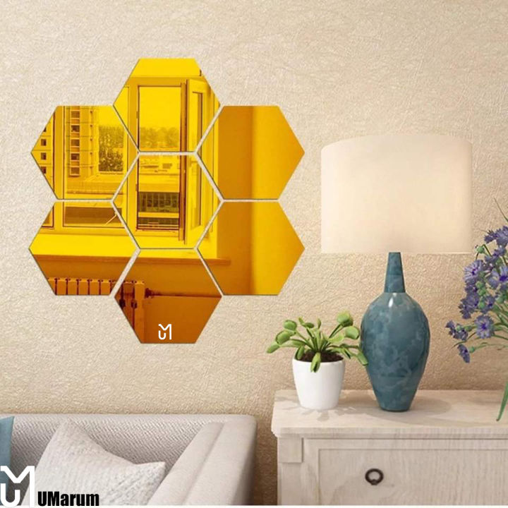 Acrylic mirror for wall acrylic wall art Hexagon Acrylic Wall decor Mirror