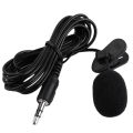 Clip-on Lapel Lavalier Collar Mic / Microphone - 3.5mm For DSLR / Other Equipment - Black. 