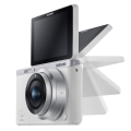 Samsung NX Mini 20.5MP CMOS Smart WiFi & NFC Mirrorless Digital Camera with 9mm Lens and 3 Flip Up LCD Touch Screen (White). 