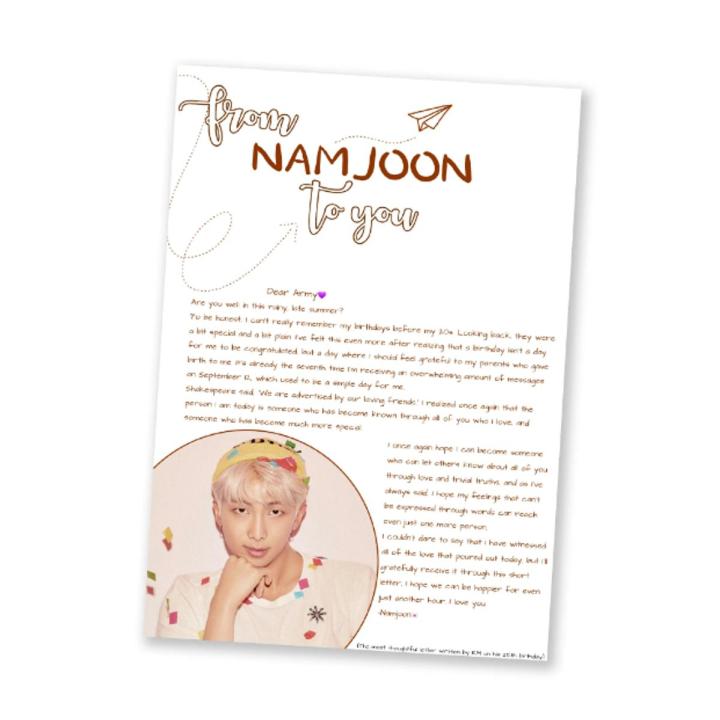 BTS Letter From Bias RM Kpop bt21