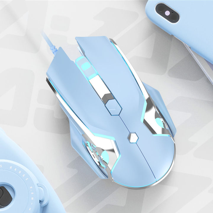 Suitable for PC, Max 80 Wired Gaming Mouse AJAZZ AJ120 00DPI White Blue ...