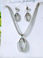 Elegant Metal Necklace & Earrings Set for Women – Stylish Designer Pendant Necklace - Necklace and Earrings. 