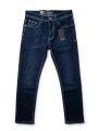 Men’s Dark Blue Slim-Fit Stylish Contrast Stitching Denim Jeans. 