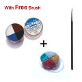 3 Pcs Set - 4 Color Aqua Cake Eyeliner - Black Blue White Brown and 4 Color Pressed Glitter Eyeshadow With Eye Liner Brush. 