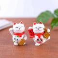 1PCS PVC Mini Lucky Cat Decoration Home Decor Kawaii Lucky Cat Maneki Neko Ornaments Creative Toy Miniature Figurines For Gift. 