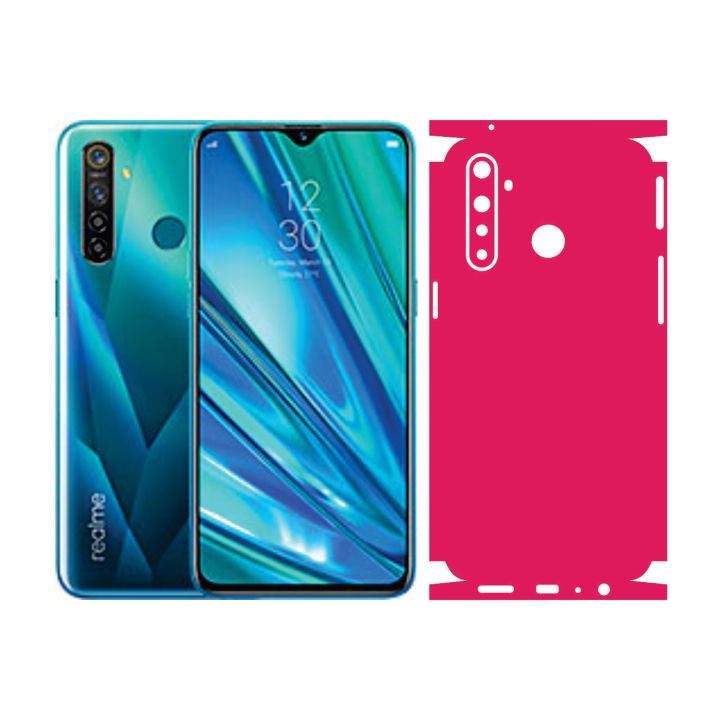 Back Paper For Realme 5 Pro Self Adhesive Lamination Anti-Stain 0011 MAGENTA Sheet Wrap Cover