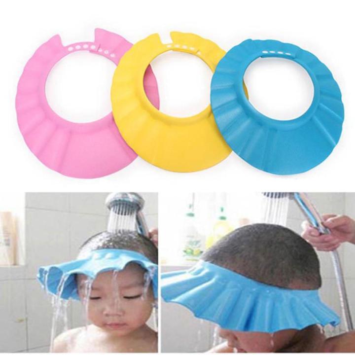 Adjustable Baby Shower Cap Child Kids Shampoo Bath Hat Wash Hair Daraz.pk