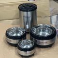 HOT POT WATER COOLER SET 4 PCS 14 LITER WATER COOLER 3 PCS HOT POT Stainless Steel Hotpot Cover With Glass Lids Set. 