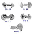 Stainless Steel Radius Gauge, Portable Concave Convex External Internal Arc Measuring Tool Radius Fillet Gauge Set(5Pcs) - Silver. 