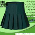 Skirts Store Women's High Waisted Casual Dress, School Uniforms Solid Pleated Short Skirt - Skirt For Women - Night Skirt For Women - Green Skirt. 