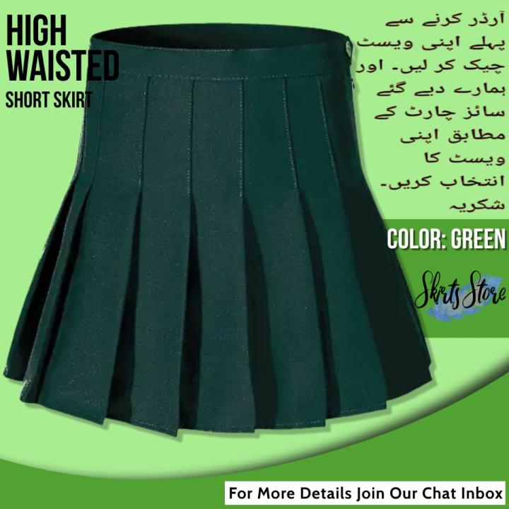 Skirts%20Store%20Women's%20High%20Waisted%20Casual%20Dress,%20School%20Uniforms%20Solid%20Pleated%20Short%20Skirt%20-%20Skirt%20For%20Women%20-%20Night%20Skirt%20For%20Women%20-%20Green%20Skirt%20-%20Image%202