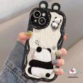 Caseunicorn Casing HP Cartoon 3D Doll Ears Couples Case Compatible For IPhone 7Plus 11 XR 15 14 13 12 11 Pro Max 6 6s 7 8 Plus X XS MAX 8P 7P se 2020 Cute Oil Paint Panda Strawberry Bear Lotso 3D Wavy Curved Edge Shockproof Soft Cover. 