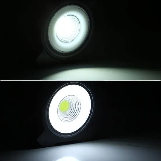 Solar Rechargeable White LED COB Work Light with Power Bank | Handheld Camping Torch Lamp with Solar Panel | USB output chargeable Phone Charging Powerful Port | Long range Emergency Lights