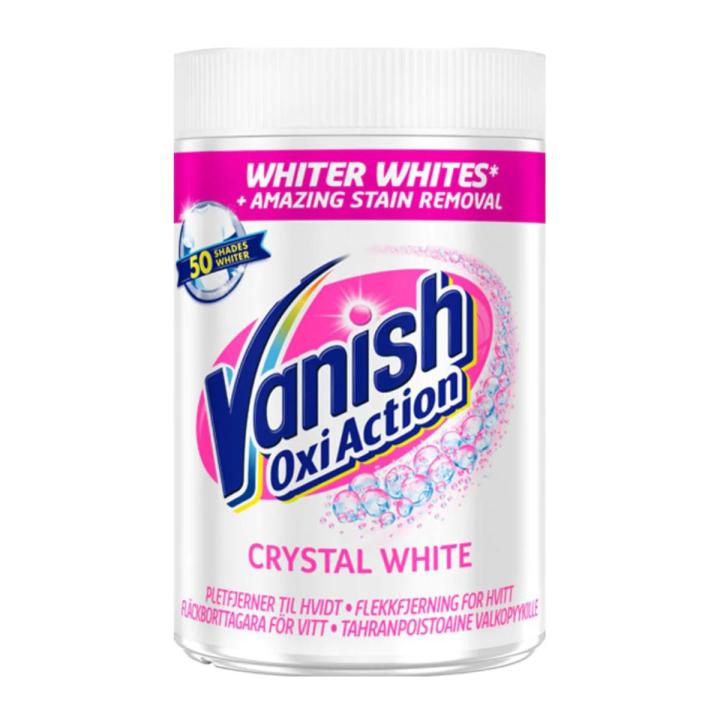 Vanish Oxi Action Power Crystal White Stain Remover Powder for White Laundry, Stain Remover without chlorine, 630g